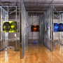 Interaction-forte, installation multimédia interactive, 240 x 480 x 500 cm, Maison de la culture Gatineau, 2001