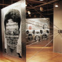 Optique, détail de l’accrochage, panneaux et tiges d’aluminium, 203 x 152 cm x 2,4 m, galerie Montcalm, 1999